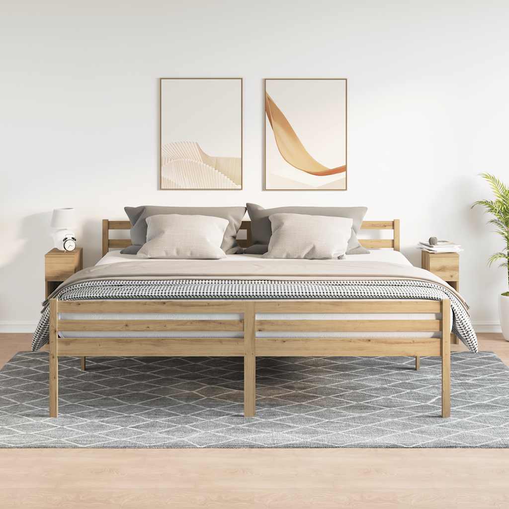 Nachtkastjes Met Lade 20X36X60 Cm artisanaal eikenkleurig