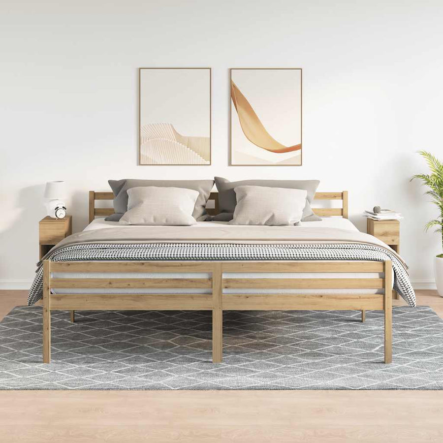 Nachtkastjes Met Lade 20X36X60 Cm artisanaal eikenkleurig