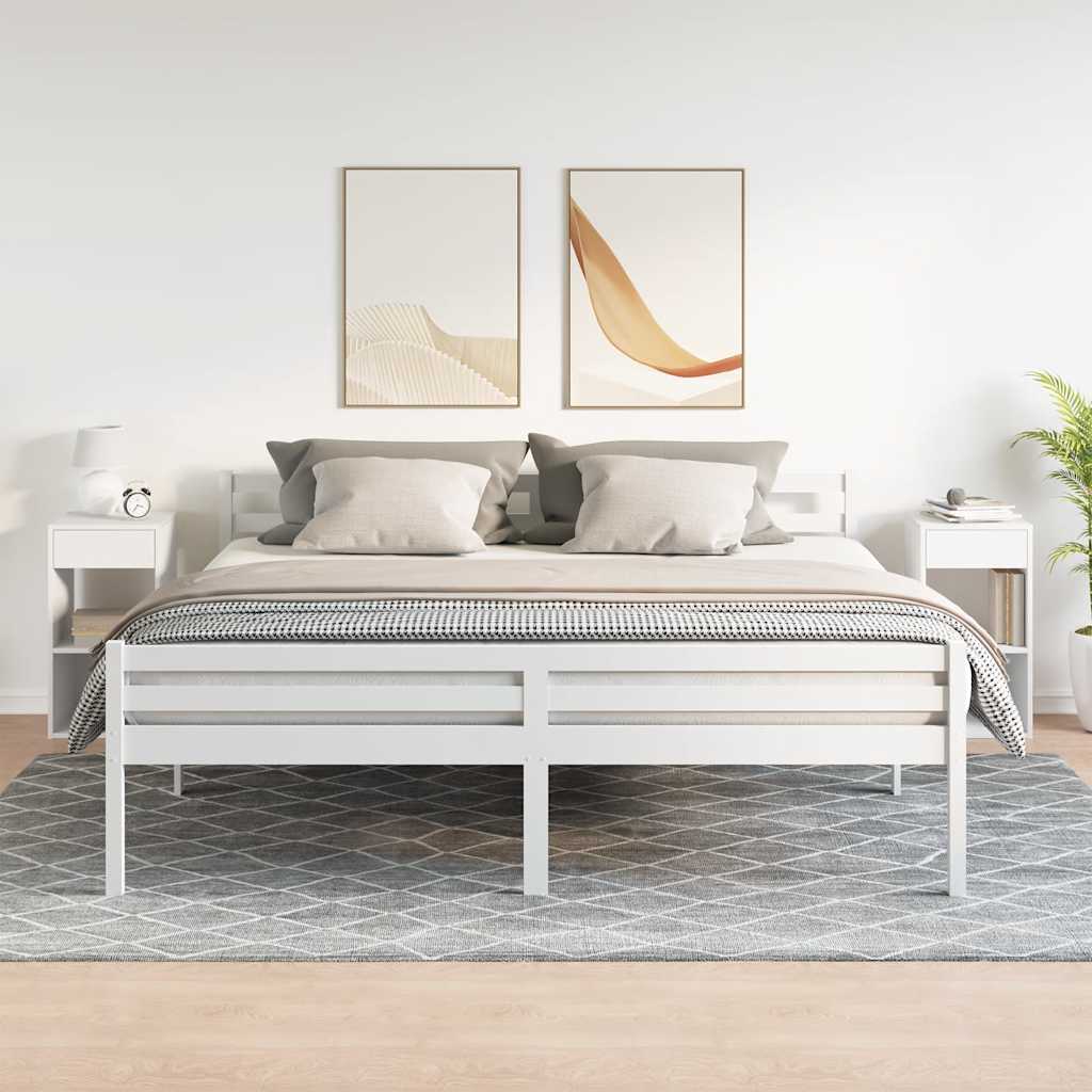Nachtkastjes 2 st met lade 35x34x66,5 cm wit