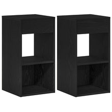 Nachtkastjes 2 st met lade 35x34x66,5 cm zwart eikenkleurig
