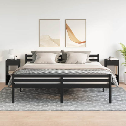 Nachtkastjes 2 st met lade 35x34x66,5 cm zwart eikenkleurig