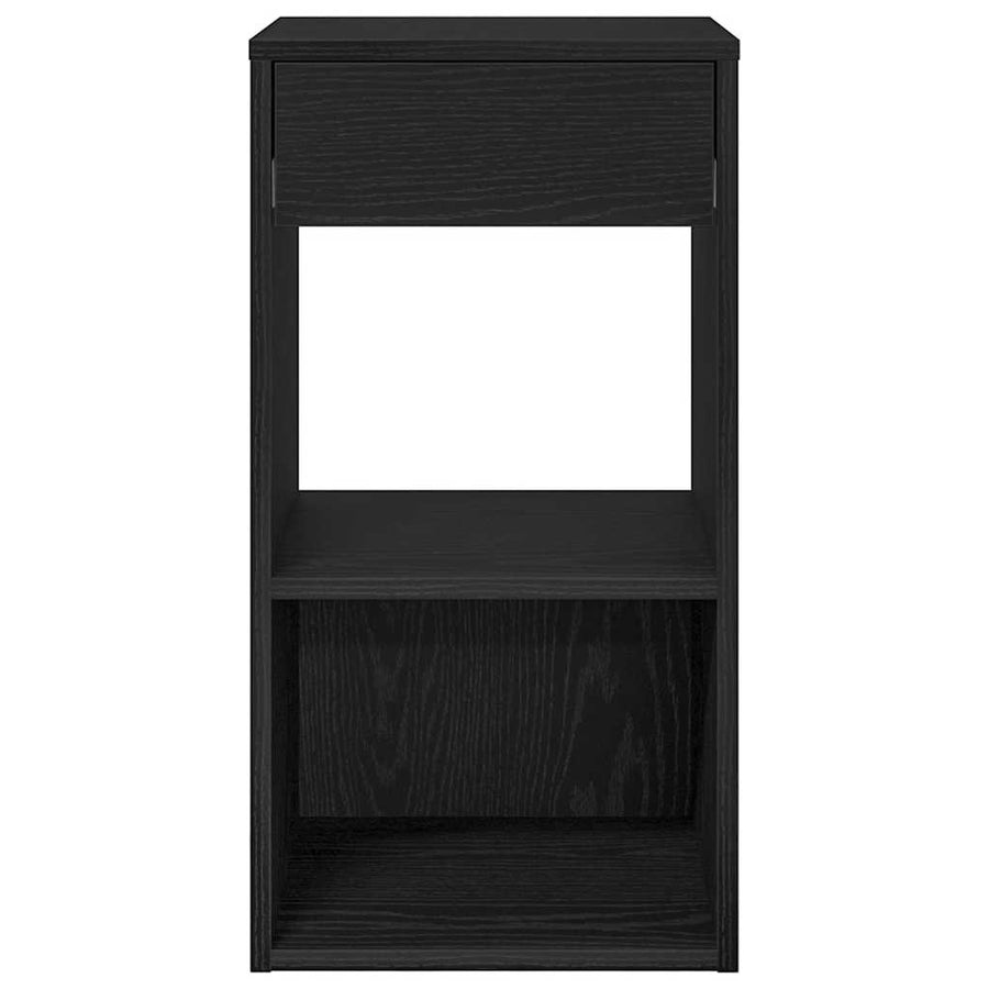 Nachtkastjes 2 st met lade 35x34x66,5 cm zwart eikenkleurig