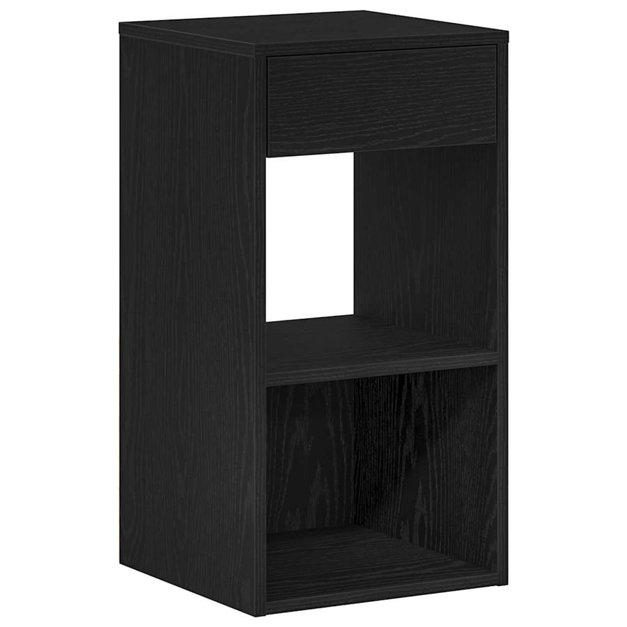 Nachtkastjes 2 st met lade 35x34x66,5 cm zwart eikenkleurig