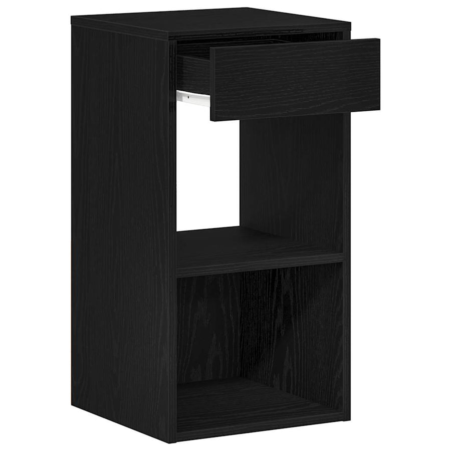 Nachtkastjes 2 st met lade 35x34x66,5 cm zwart eikenkleurig