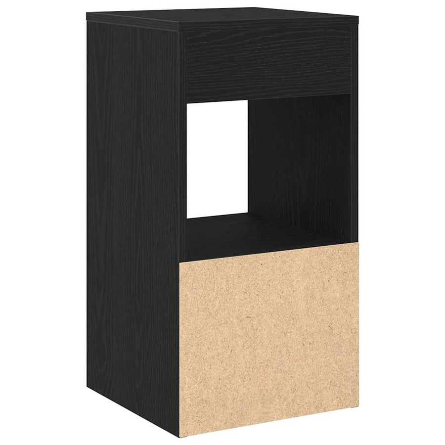 Nachtkastjes 2 st met lade 35x34x66,5 cm zwart eikenkleurig