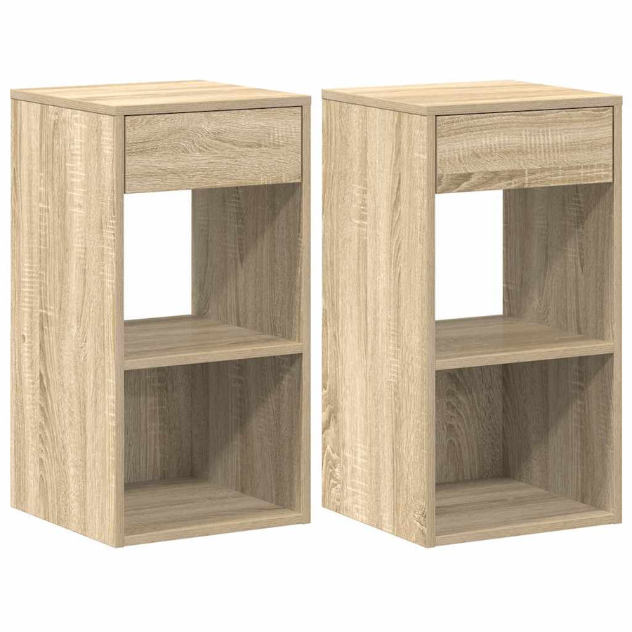 Nachtkastjes 2 st met lade 35x34x66,5 cm sonoma eikenkleurig
