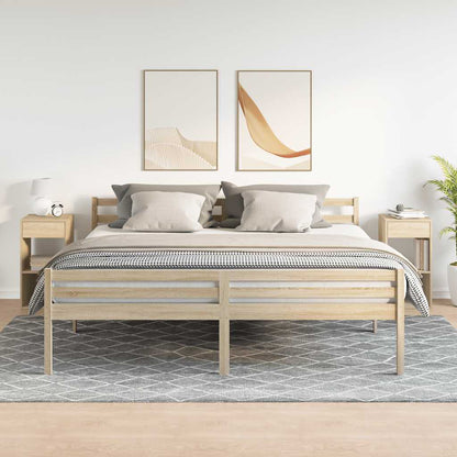 Nachtkastjes 2 st met lade 35x34x66,5 cm sonoma eikenkleurig