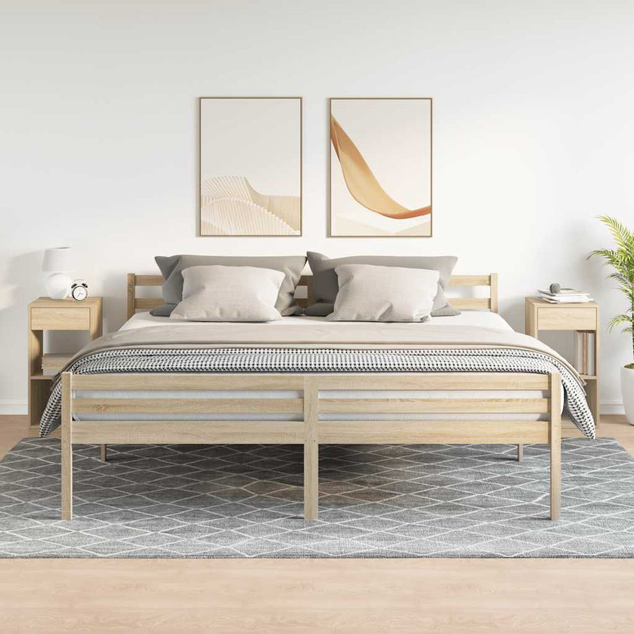 Nachtkastjes 2 st met lade 35x34x66,5 cm sonoma eikenkleurig