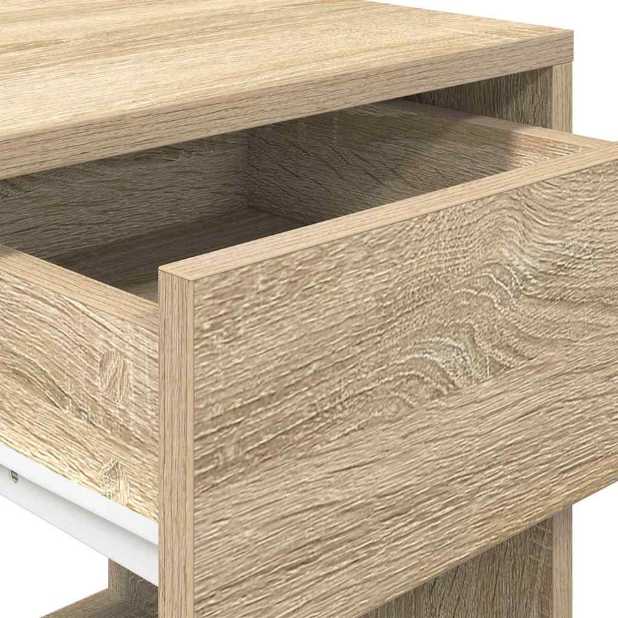 Nachtkastjes 2 st met lade 35x34x66,5 cm sonoma eikenkleurig
