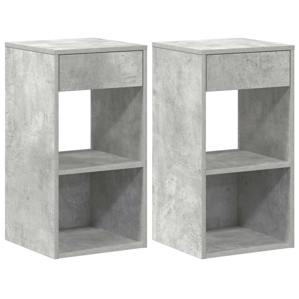 Nachtkastjes 2 st met lade 35x34x66,5 cm betongrijs