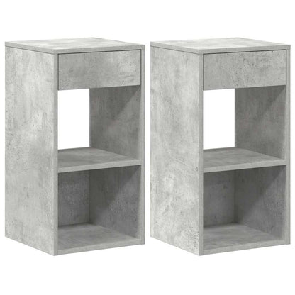 Nachtkastjes 2 st met lade 35x34x66,5 cm betongrijs
