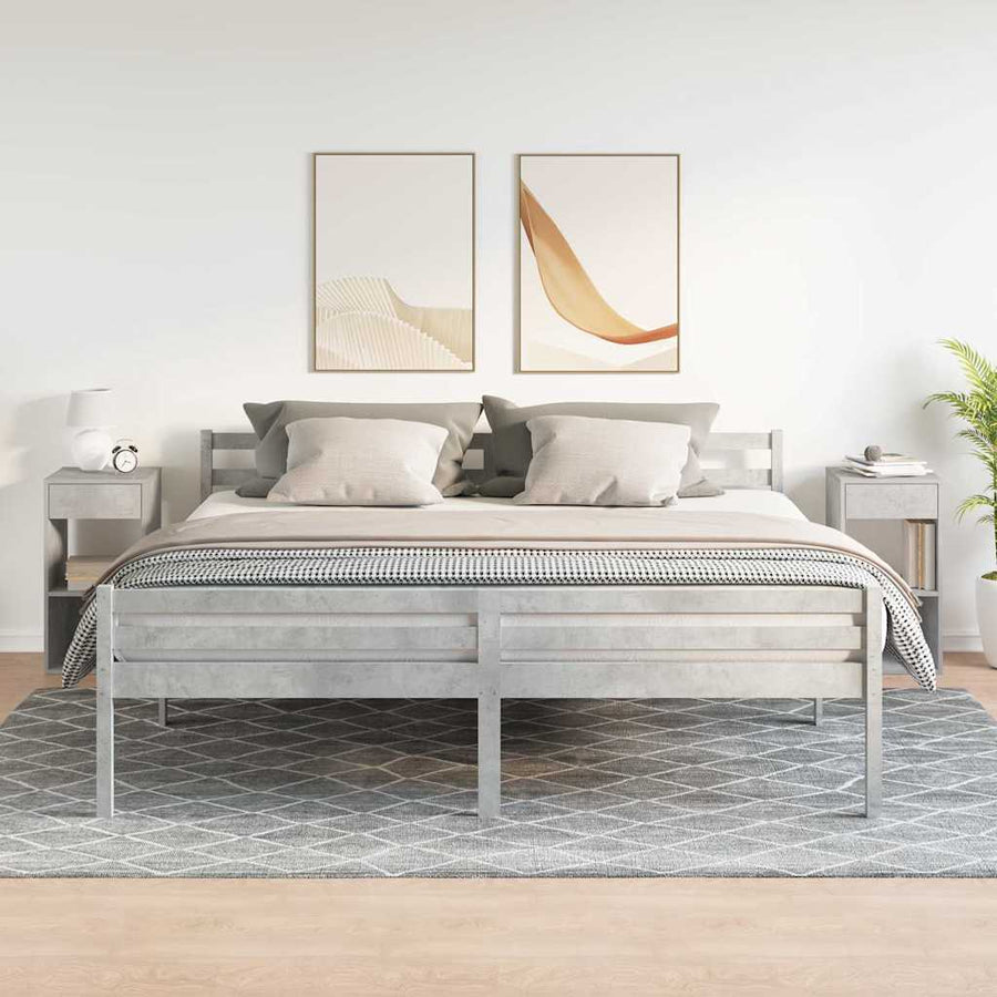 Nachtkastjes 2 st met lade 35x34x66,5 cm betongrijs