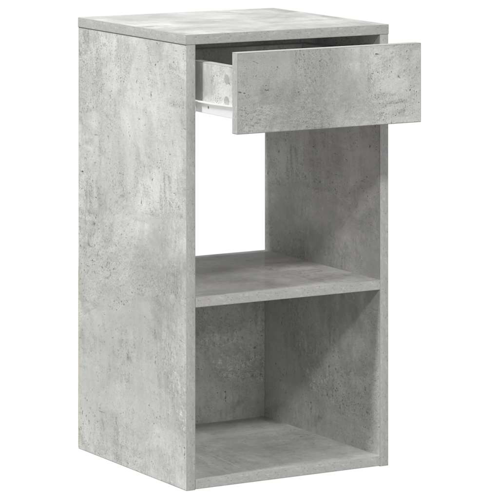 Nachtkastjes 2 st met lade 35x34x66,5 cm betongrijs