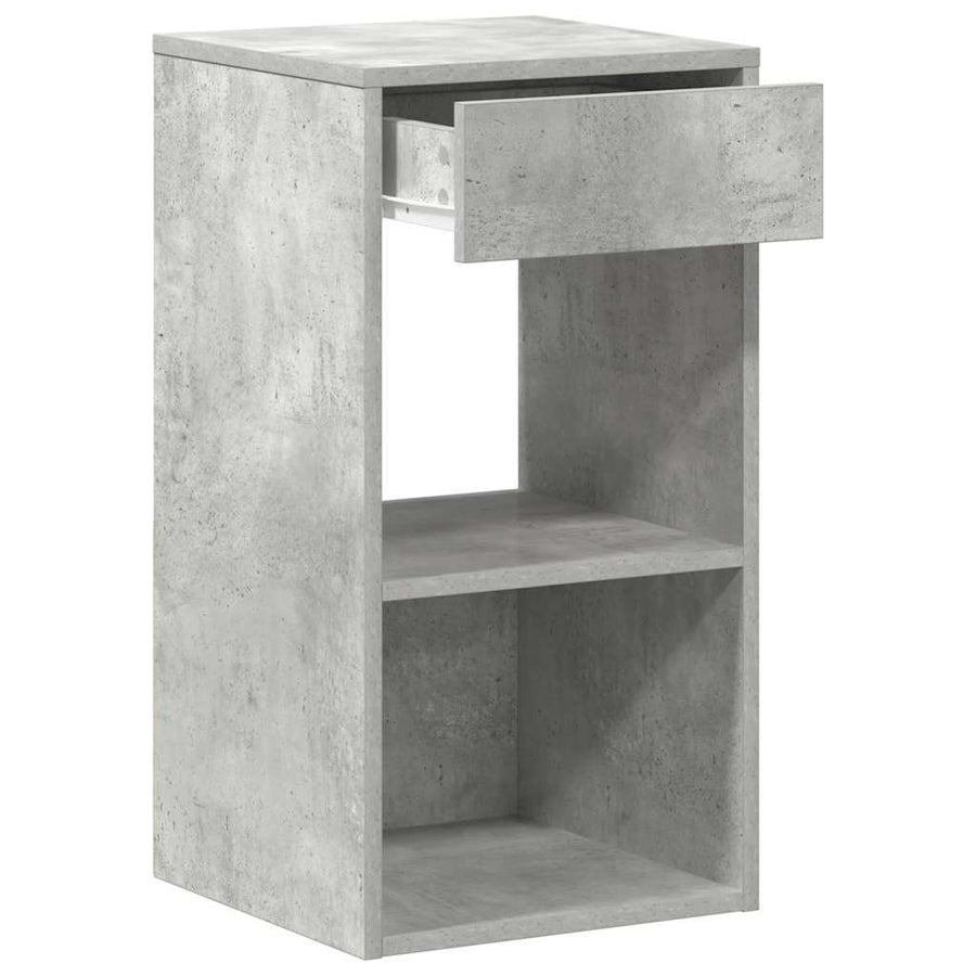 Nachtkastjes 2 st met lade 35x34x66,5 cm betongrijs