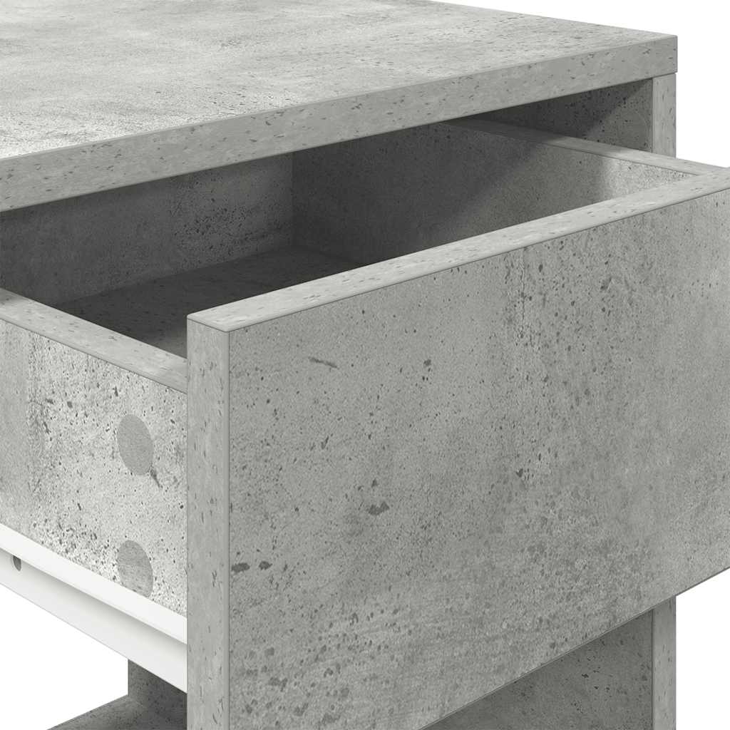 Nachtkastjes 2 st met lade 35x34x66,5 cm betongrijs