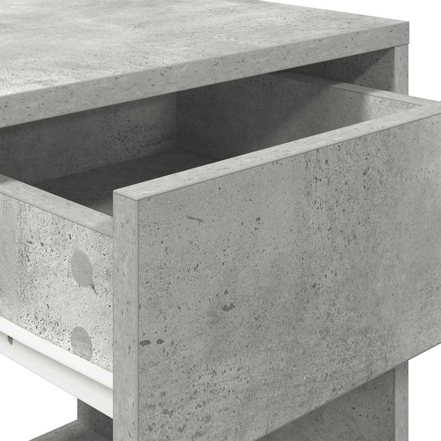 Nachtkastjes 2 st met lade 35x34x66,5 cm betongrijs