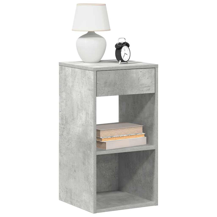 Nachtkastjes 2 st met lade 35x34x66,5 cm betongrijs