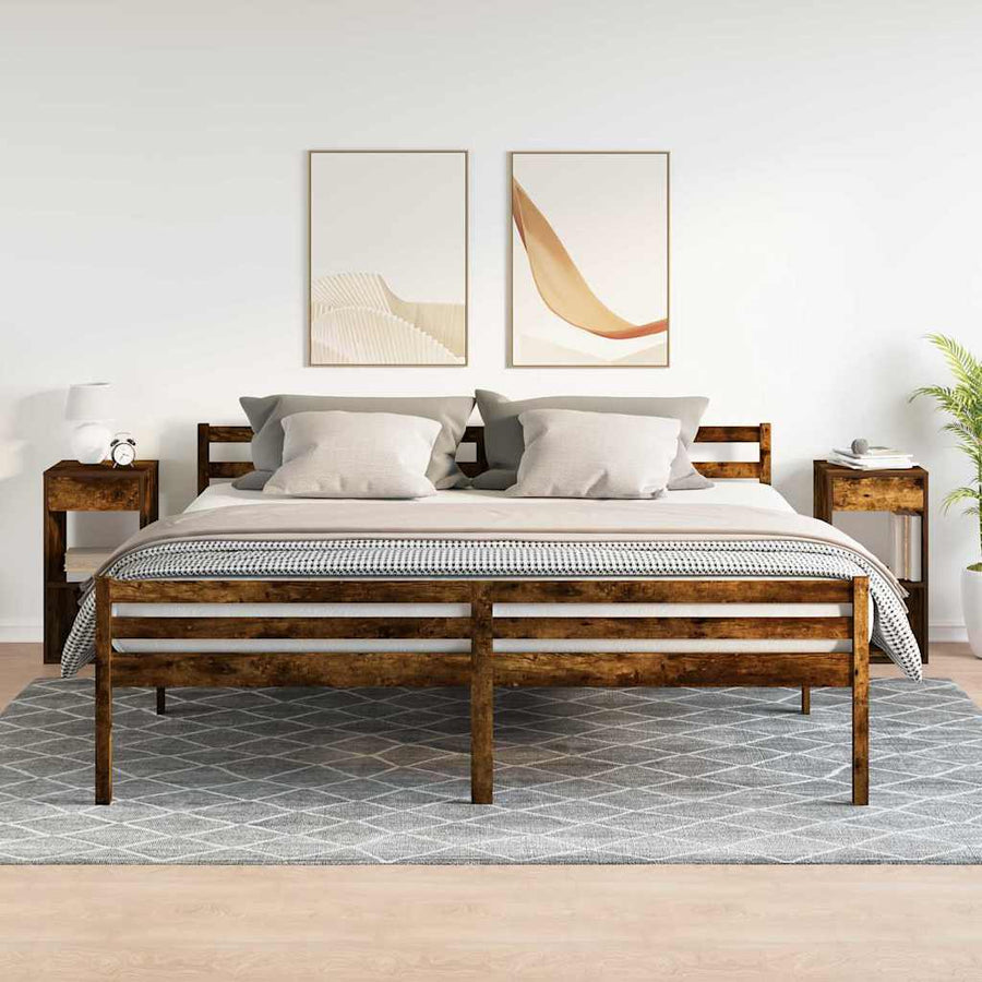 Nachtkastjes 2 st met lade 35x34x66,5 cm gerookt eikenkleurig