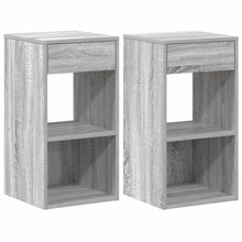 Nachtkastjes 2 st met lade 35x34x66,5cm grijs sonoma eikenkleur