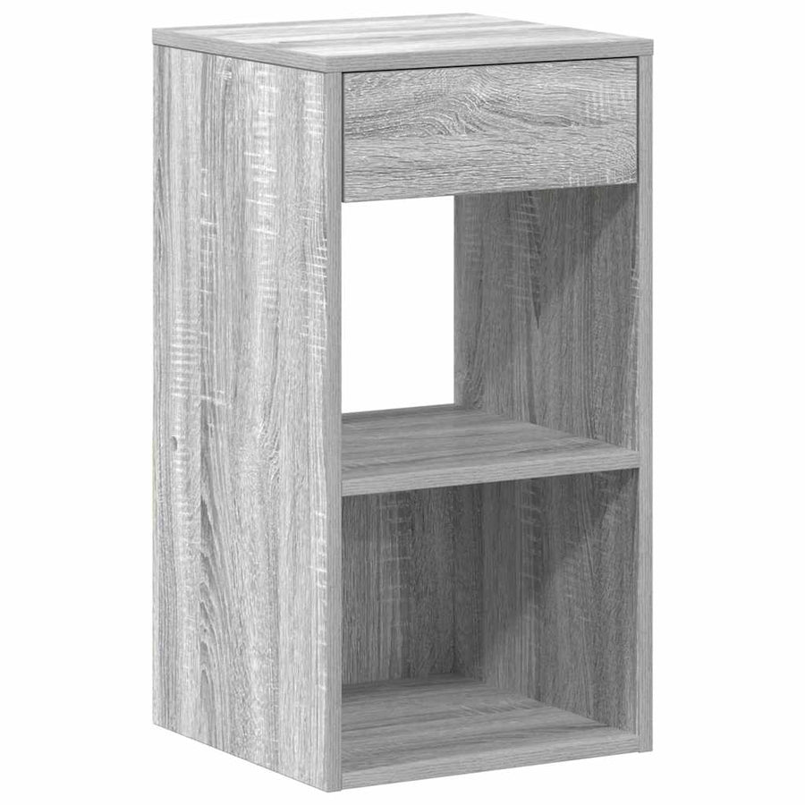 Nachtkastjes 2 st met lade 35x34x66,5cm grijs sonoma eikenkleur