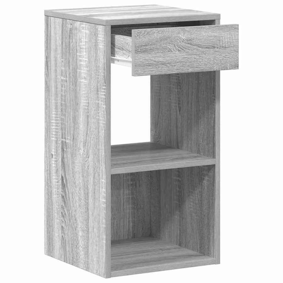 Nachtkastjes 2 st met lade 35x34x66,5cm grijs sonoma eikenkleur
