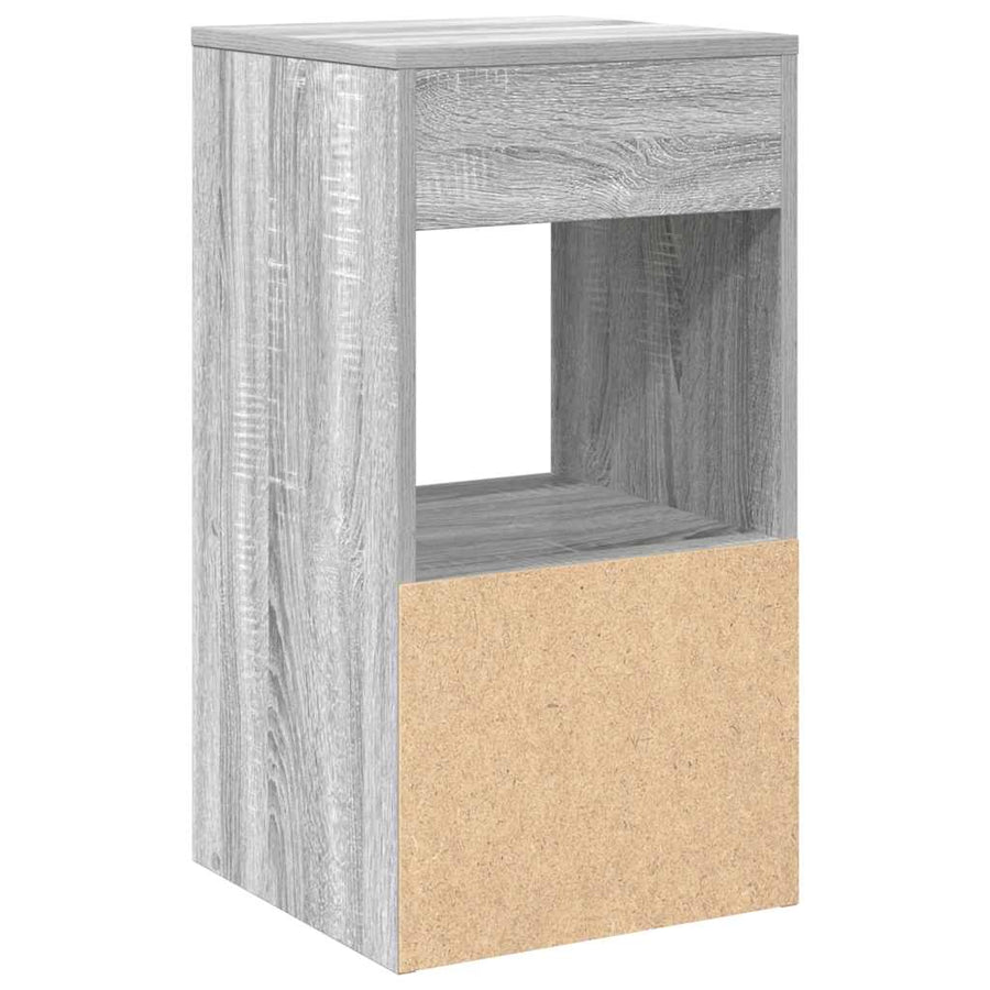 Nachtkastjes 2 st met lade 35x34x66,5cm grijs sonoma eikenkleur