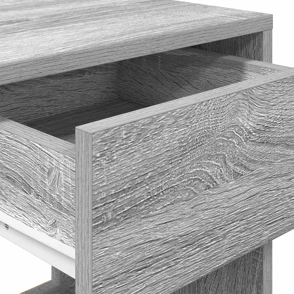 Nachtkastjes 2 st met lade 35x34x66,5cm grijs sonoma eikenkleur