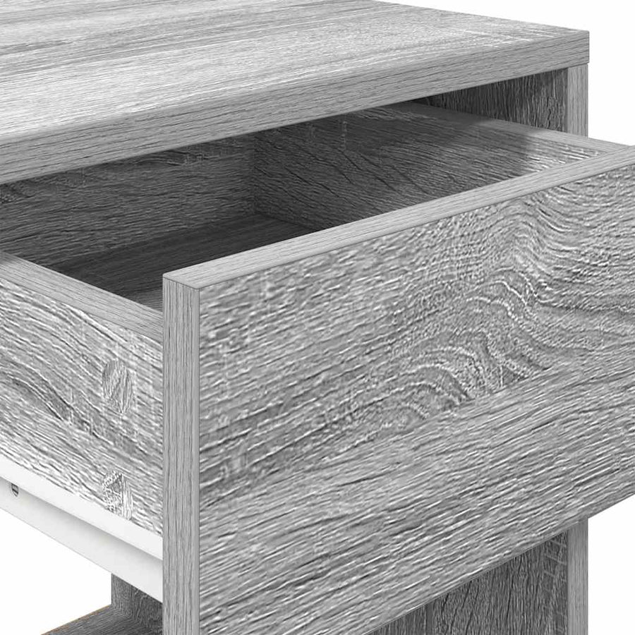 Nachtkastjes 2 st met lade 35x34x66,5cm grijs sonoma eikenkleur