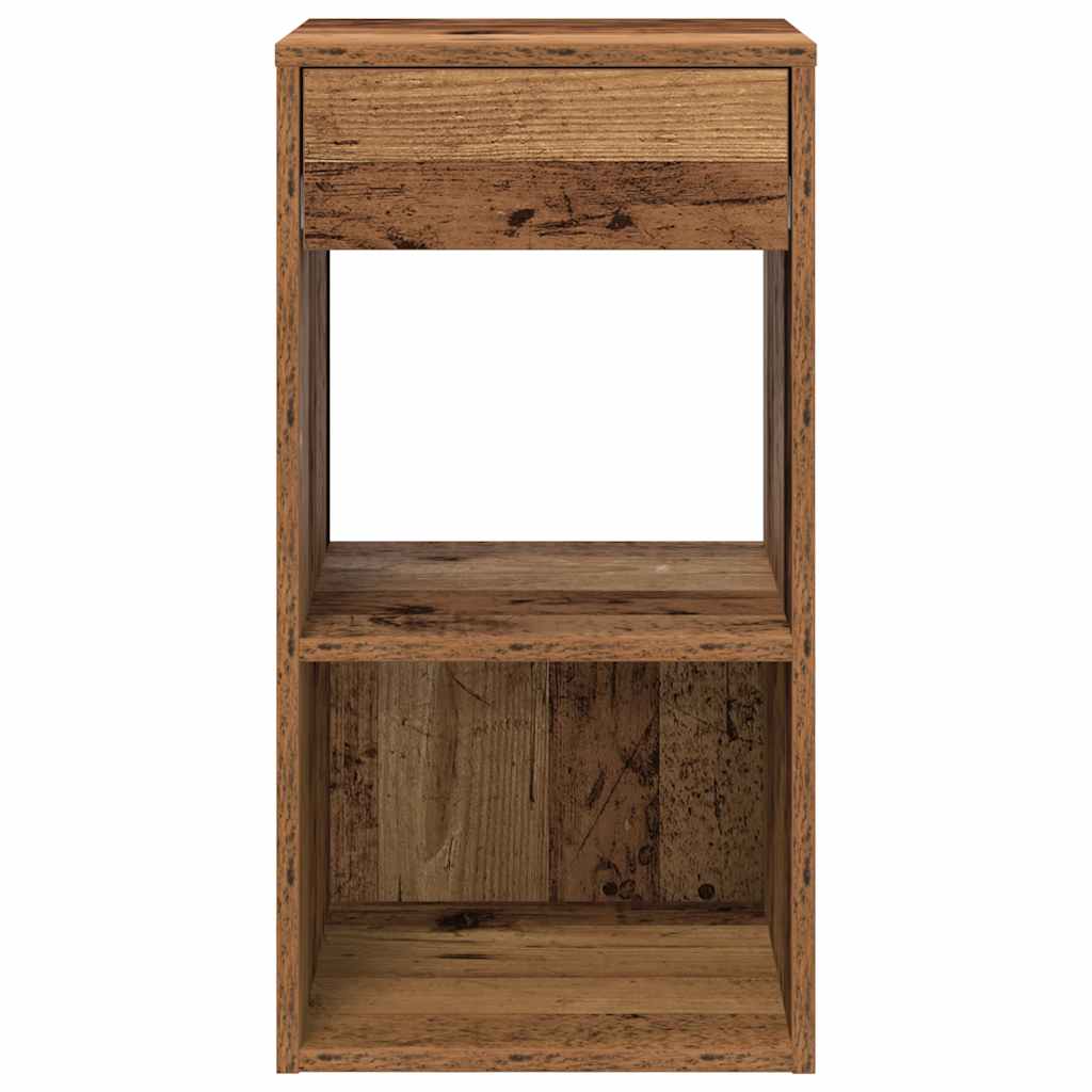 Nachtkastjes 2 st met lade 35x34x66,5 cm oud houtkleurig