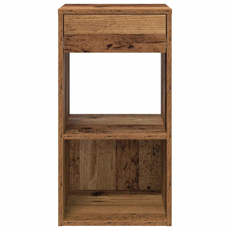 Nachtkastjes 2 st met lade 35x34x66,5 cm oud houtkleurig