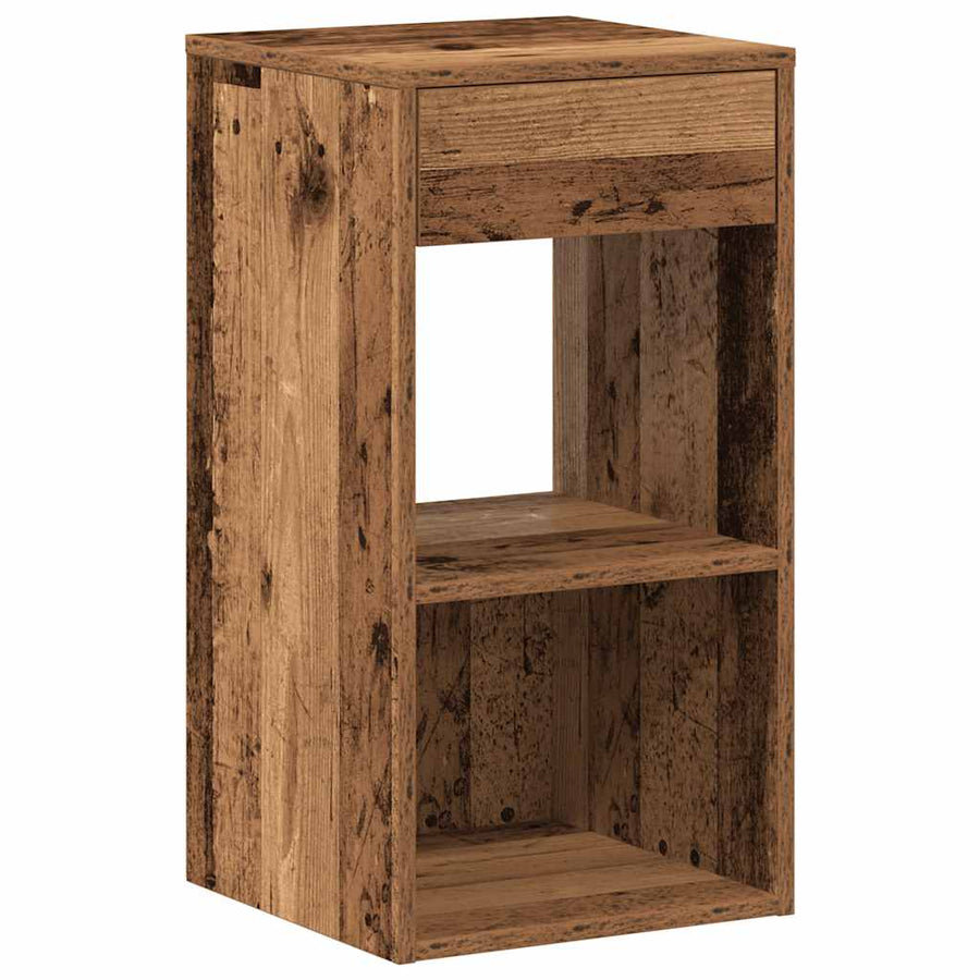 Nachtkastjes 2 st met lade 35x34x66,5 cm oud houtkleurig