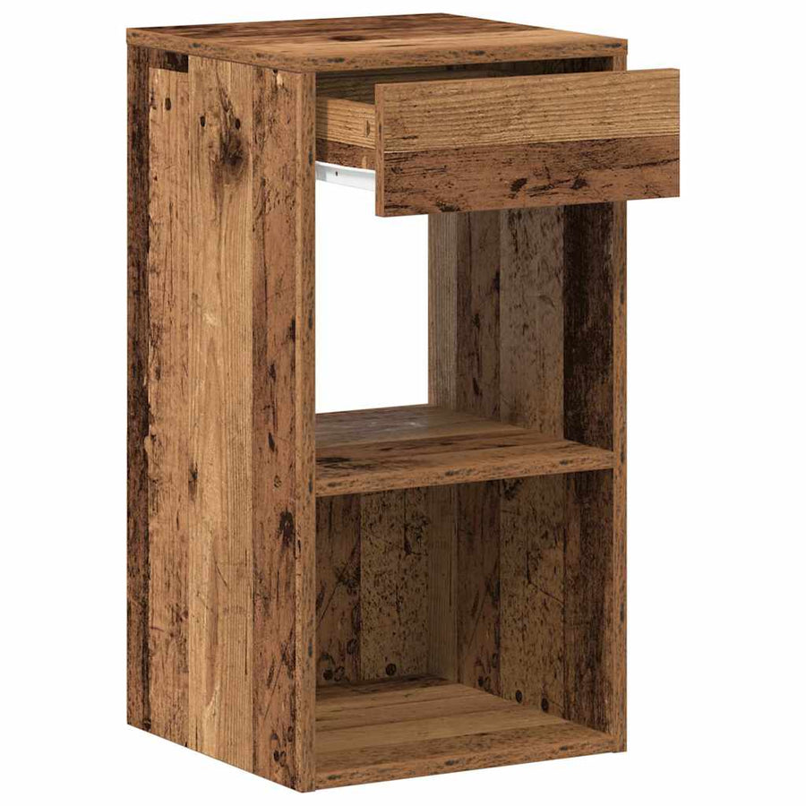 Nachtkastjes 2 st met lade 35x34x66,5 cm oud houtkleurig
