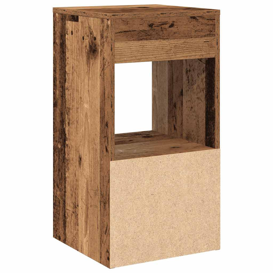 Nachtkastjes 2 st met lade 35x34x66,5 cm oud houtkleurig