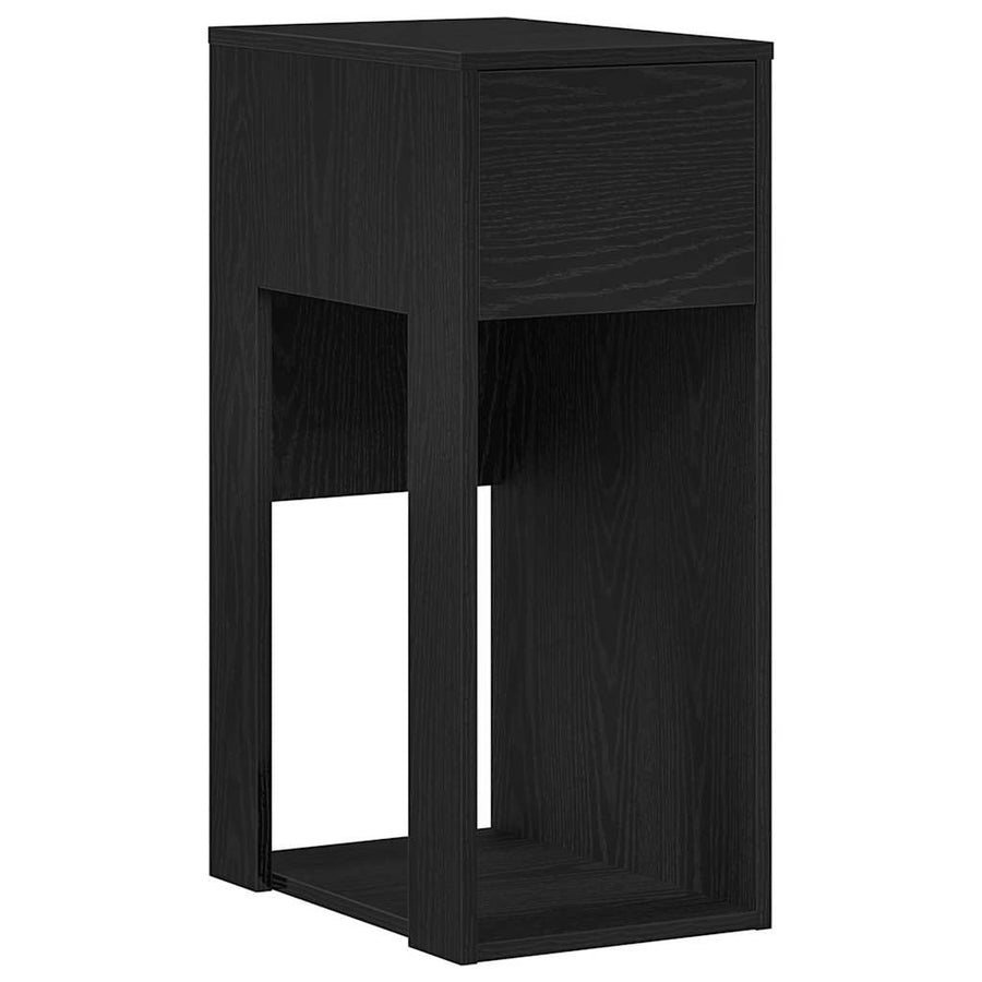 Computertorenstandaard met lade 30x44x74 cm zwart