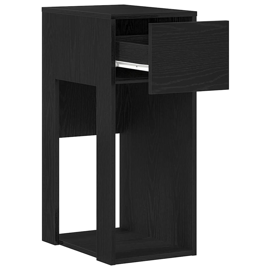 Computertorenstandaard met lade 30x44x74 cm zwart