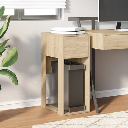 Computertorenstandaard met lade 30x44x74 cm sonoma eikenkleurig