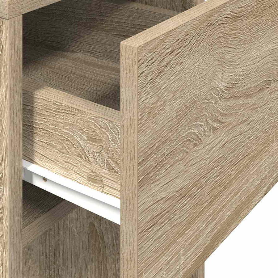 Computertorenstandaard met lade 30x44x74 cm sonoma eikenkleurig