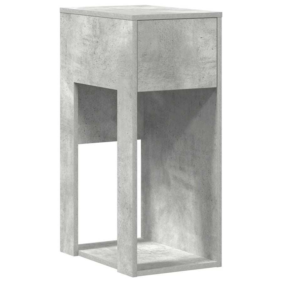 Computertorenstandaard met lade 30x44x74 cm betongrijs