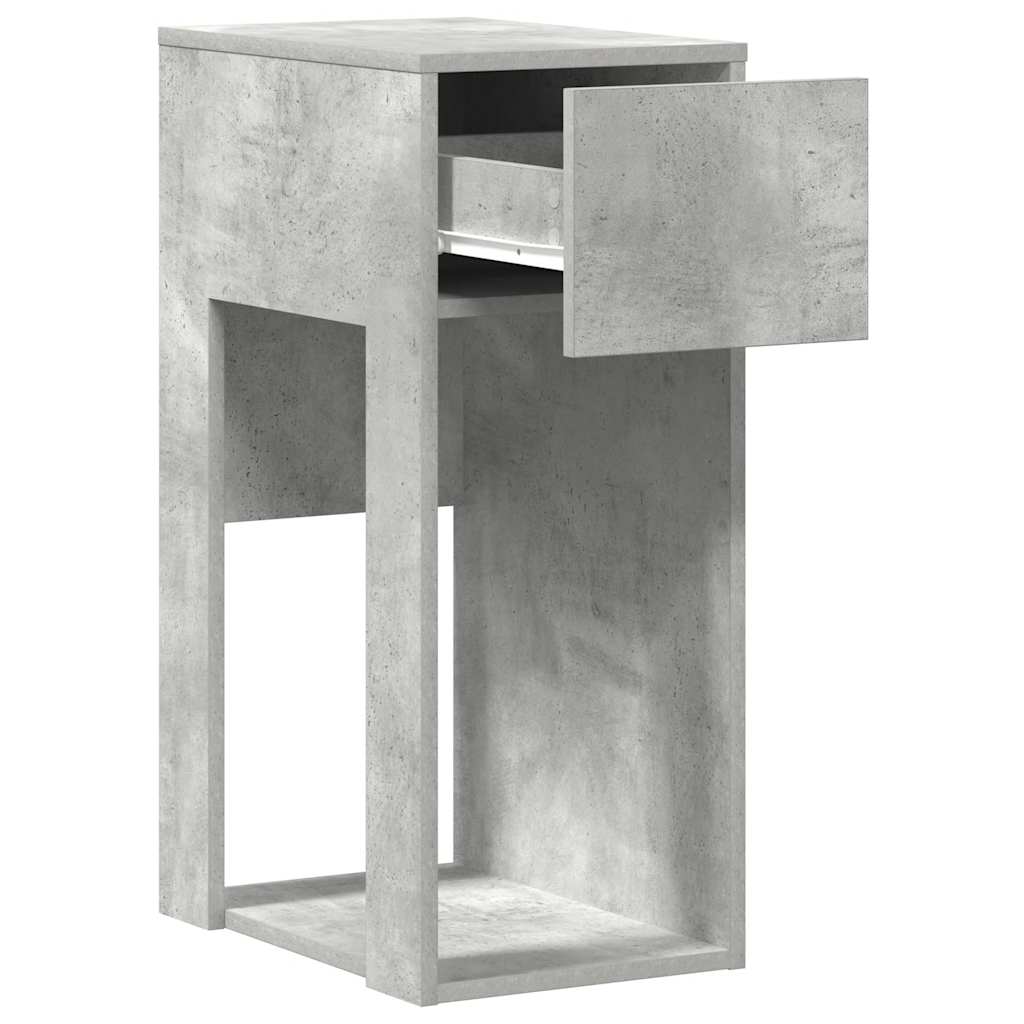 Computertorenstandaard met lade 30x44x74 cm betongrijs
