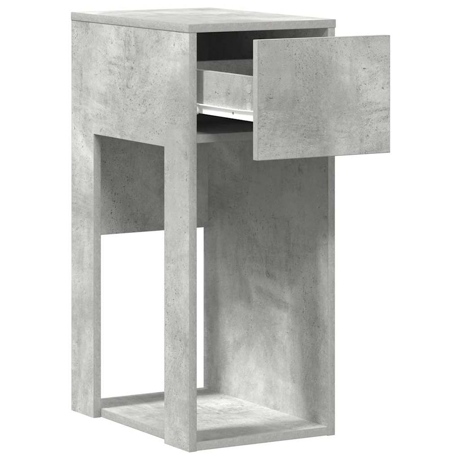 Computertorenstandaard met lade 30x44x74 cm betongrijs