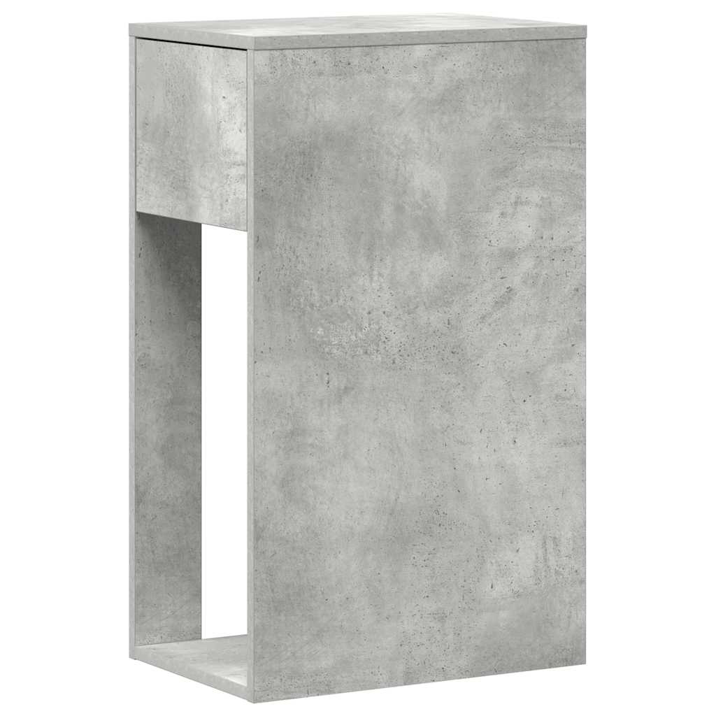 Computertorenstandaard met lade 30x44x74 cm betongrijs