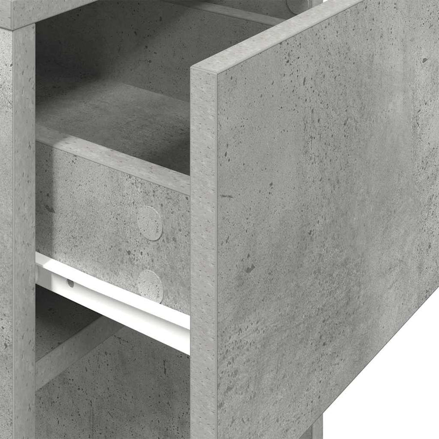Computertorenstandaard met lade 30x44x74 cm betongrijs