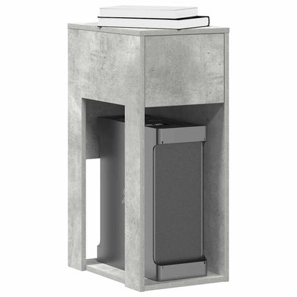 Computertorenstandaard met lade 30x44x74 cm betongrijs