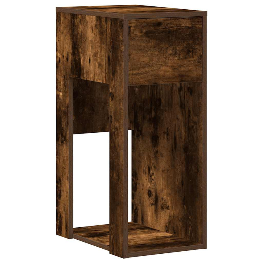 Computertorenstandaard met lade 30x44x74 cm gerookt eikenkleur