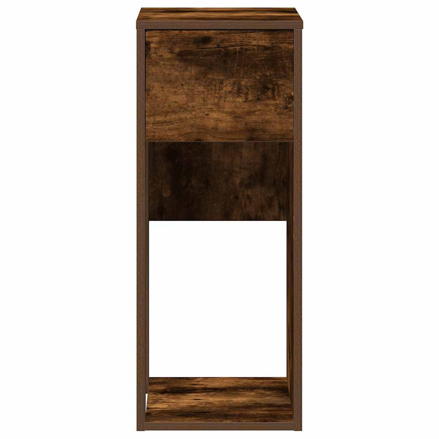 Computertorenstandaard met lade 30x44x74 cm gerookt eikenkleur