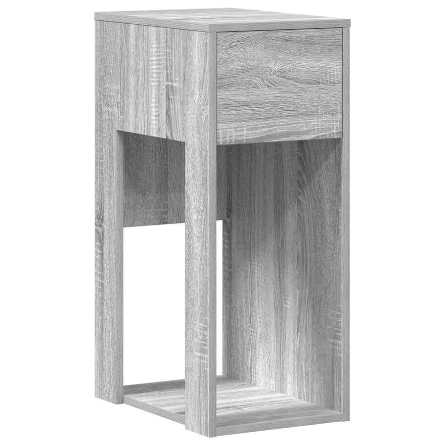Computertorenstandaard met lade 30x44x74 cm grijs sonoma eiken