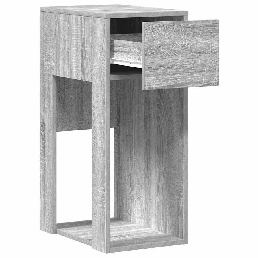 Computertorenstandaard met lade 30x44x74 cm grijs sonoma eiken