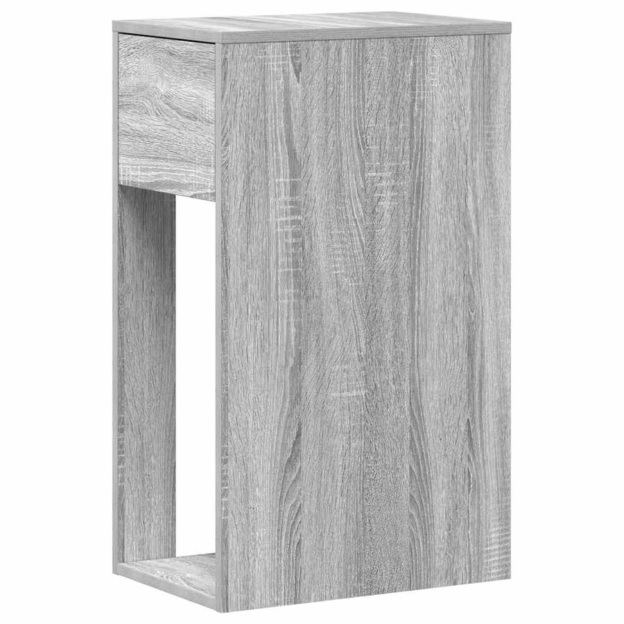 Computertorenstandaard met lade 30x44x74 cm grijs sonoma eiken