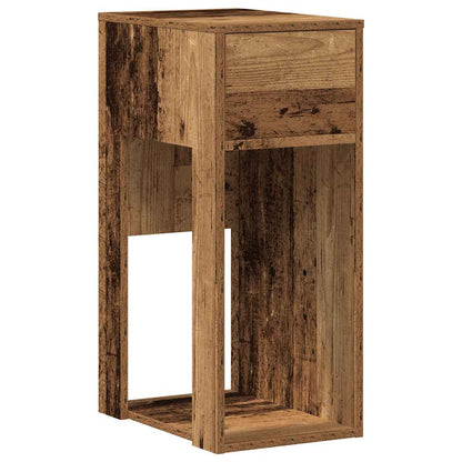 Computertorenstandaard met lade 30x44x74 cm oud houtkleurig