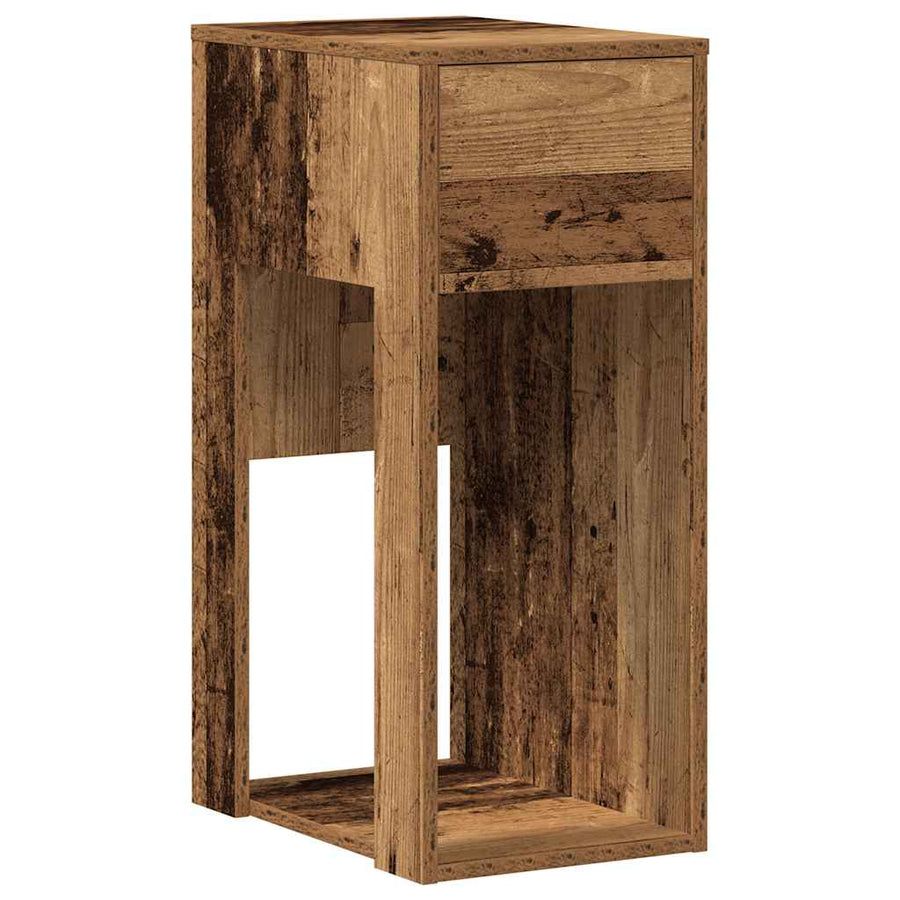 Computertorenstandaard met lade 30x44x74 cm oud houtkleurig